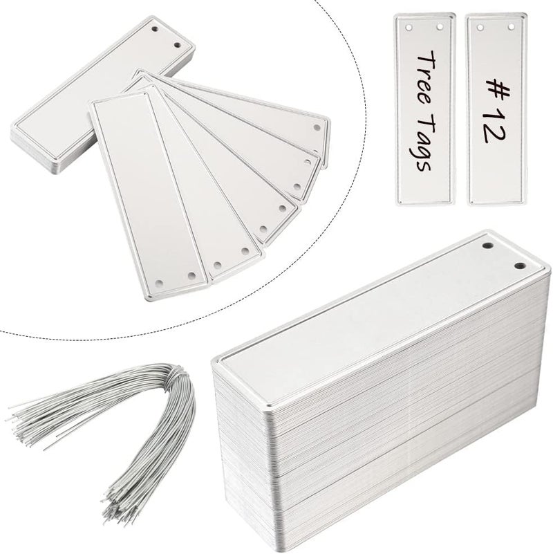 Tinsky Aluminum Plant Labels - 50PCS Metal Tags with Wires for Plant Markers, Tree Tags, Outdoor Identification and Greenhouse - Image 1